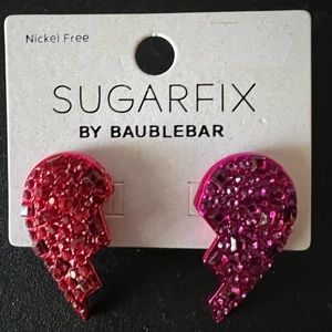 BaubleBar Pink and Red Heart Earrings